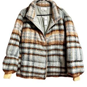 Anthropologie Women’s 2X Multicolor Striped Wool Blend Flutter-Sleeve Jacket